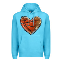 Ocean Blue basketball heart Premium Hoodie - texasbilliewilder