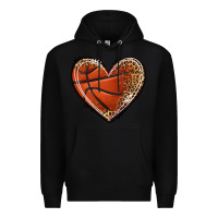 Black basketball heart Premium Hoodie - texasbilliewilder