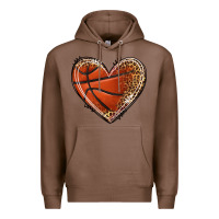 Chestnut basketball heart Premium Hoodie - texasbilliewilder