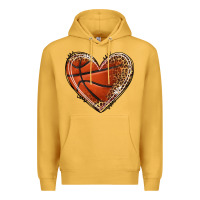 Mustard basketball heart Premium Hoodie - texasbilliewilder