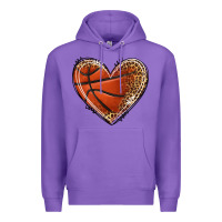 Purple basketball heart Premium Hoodie - texasbilliewilder