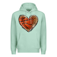 Seafoam basketball heart Premium Hoodie - texasbilliewilder