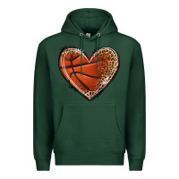 Sports Green basketball heart Premium Hoodie - texasbilliewilder