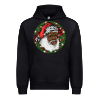 Black African American Santa Christmas Urban Hoodie - RanaPortraitStore