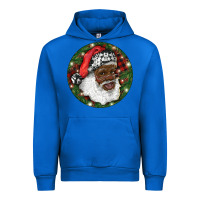 Cobalt African American Santa Christmas Urban Hoodie - RanaPortraitStore