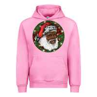 Fuchsia Pink African American Santa Christmas Urban Hoodie - RanaPortraitStore
