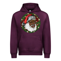 Mauve Wine African American Santa Christmas Urban Hoodie - RanaPortraitStore