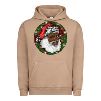 Pigment Burro African American Santa Christmas Urban Hoodie - RanaPortraitStore