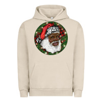 Pigment French Oak African American Santa Christmas Urban Hoodie - RanaPortraitStore