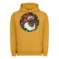 Pigment Peanut Butter African American Santa Christmas Urban Hoodie - RanaPortraitStore