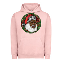 Pigment Salmon African American Santa Christmas Urban Hoodie - RanaPortraitStore