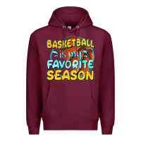 Burgundy basketball is my favorite season Premium Hoodie - texasbilliewilder