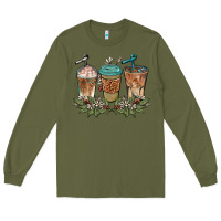 Army Green western coffees Long Sleeve Tee - BarkalooDesign