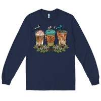 Navy western coffees Long Sleeve Tee - BarkalooDesign
