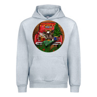 Heather Grey Baby Cow Christmas Urban Hoodie - RanaPortraitStore