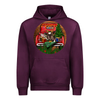 Mauve Wine Baby Cow Christmas Urban Hoodie - RanaPortraitStore
