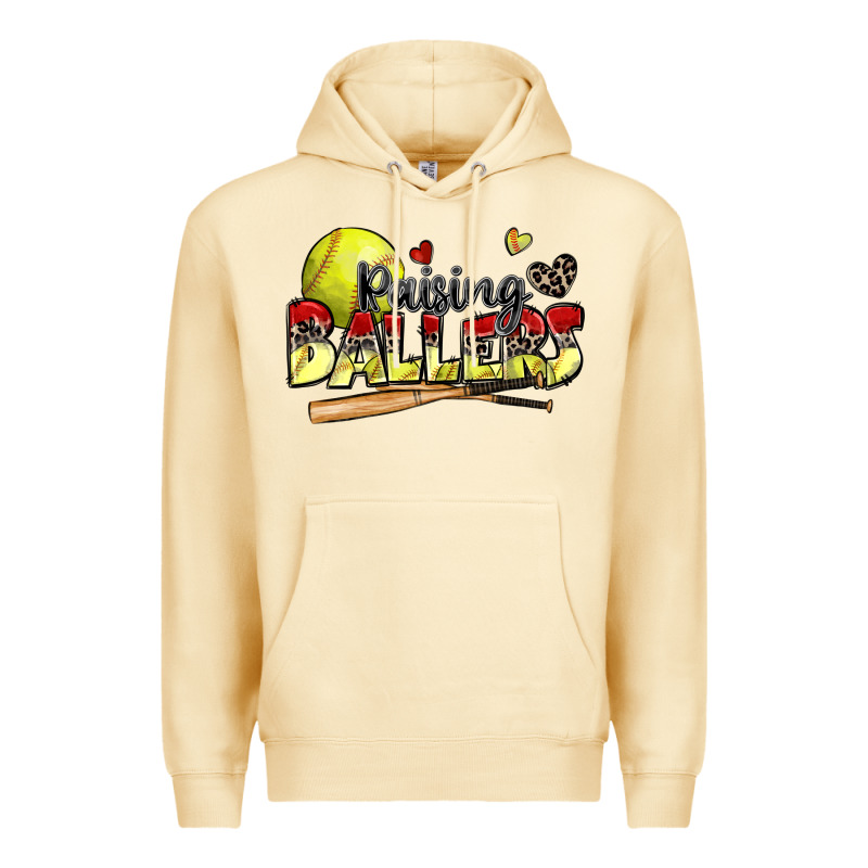 Raising Ballers Softball Premium Hoodie by Zillion Design Studio | Teevron