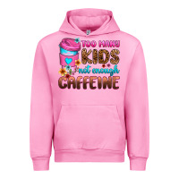 Fuchsia Pink too many kids not enough caffeine Urban Hoodie - Zillion Design Studio