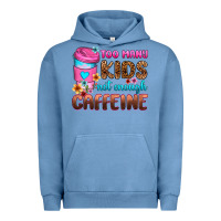 Pigment Pebble Blue too many kids not enough caffeine Urban Hoodie - Zillion Design Studio