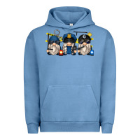 Pigment Pebble Blue police gnomes Urban Hoodie - Zillion Design Studio