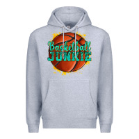 Heather Grey basketball junkie Premium Hoodie - texasbilliewilder