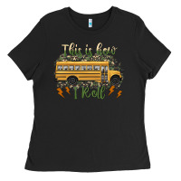 Black this is how i roll school bus camouflage Ladies Tee - Artiststas