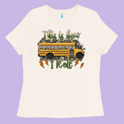 This Is How I Roll School Bus Camouflage Ladies Tee Designed By Artiststas