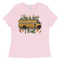 Bubblegum Pink this is how i roll school bus camouflage Ladies Tee - Artiststas