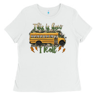 White this is how i roll school bus camouflage Ladies Tee - Artiststas