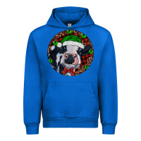 Cobalt Baby Cow Christmas Urban Hoodie - RanaPortraitStore