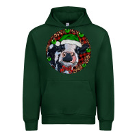 Forest Green Baby Cow Christmas Urban Hoodie - RanaPortraitStore