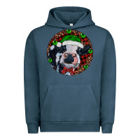 Pigment Midnight Navy Baby Cow Christmas Urban Hoodie - RanaPortraitStore