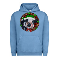 Pigment Pebble Blue Baby Cow Christmas Urban Hoodie - RanaPortraitStore