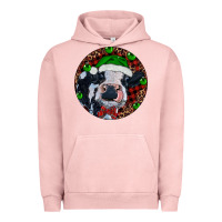 Pigment Salmon Baby Cow Christmas Urban Hoodie - RanaPortraitStore