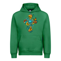 Emerald western cross with gemstone and sunflowers Urban Hoodie - texasbilliewilder
