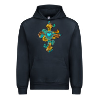 Navy western cross with gemstone and sunflowers Urban Hoodie - texasbilliewilder