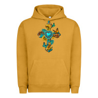 Pigment Peanut Butter western cross with gemstone and sunflowers Urban Hoodie - texasbilliewilder