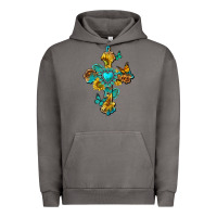 Pigment Tornado western cross with gemstone and sunflowers Urban Hoodie - texasbilliewilder