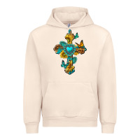 Sandshell western cross with gemstone and sunflowers Urban Hoodie - texasbilliewilder
