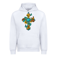 White western cross with gemstone and sunflowers Urban Hoodie - texasbilliewilder