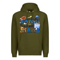 Army Green somebody's loud mouth football mama Premium Hoodie - Zillion Design Studio