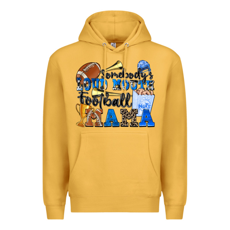 Somebody's Loud Mouth Football Mama Premium Hoodie by Zillion Design Studio | Teevron