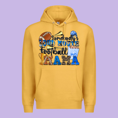 Somebody's Loud Mouth Football Mama Premium Hoodie Designed By Zillion Design Studio