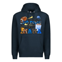 Navy somebody's loud mouth football mama Premium Hoodie - Zillion Design Studio