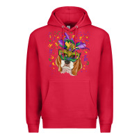 Cardinal mardi gras  mask beagle Premium Hoodie - RanaPortraitStore