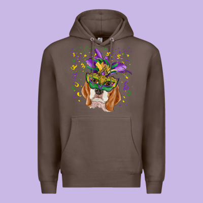 Mardi Gras  Mask Beagle Premium Hoodie Designed By Ranaportraitstore