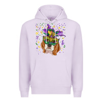 Lilac mardi gras  mask beagle Premium Hoodie - RanaPortraitStore
