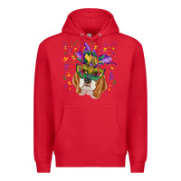Red mardi gras  mask beagle Premium Hoodie - RanaPortraitStore