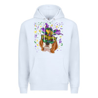 White mardi gras  mask beagle Premium Hoodie - RanaPortraitStore