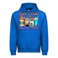 Cobalt just a mom who loves coffee Urban Hoodie - Zillion Design Studio